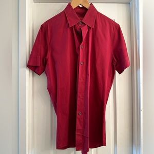 Hugo by Hugo Boss short sleeve Shirt in Burgundy (fitted)